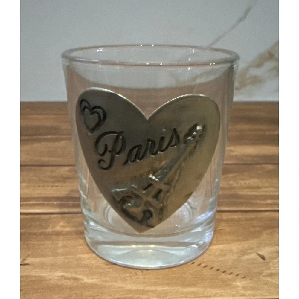 Paris Metal Decor Shot Glass Made In France